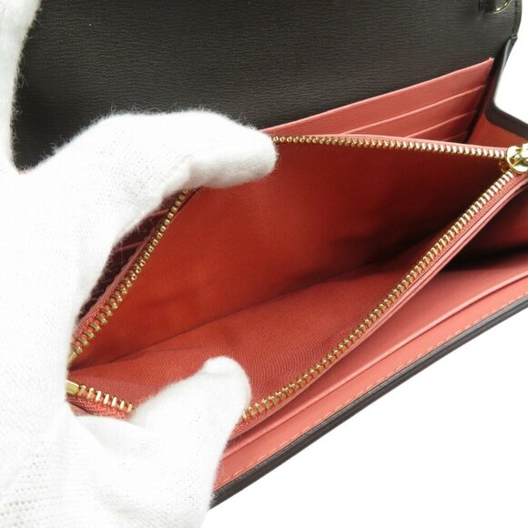 SALVATORE FERRAGAMO Dark Brown Leather Chain Wallet Long 1394 - Picture 6 of 8